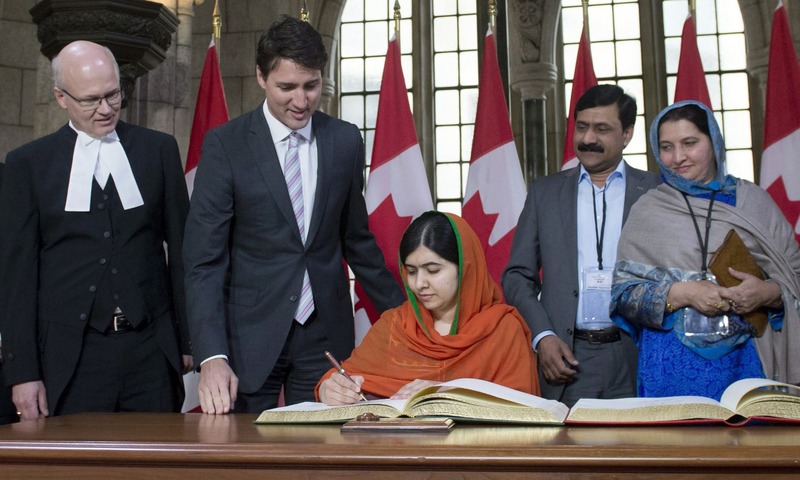 Malala yousafzai justin trudeau canada