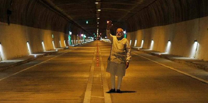 PM Modi Inaugurates Asia,Asias Longest Tunnel in J&K,Mango News,PM Narendra Modi open India longest road tunnel,Prime Minister Narendra Modi,Jammu-Srinagar National Highway,Chenani-Nashri Tunnel,political news,national news,Prime Minister to launch bi directional road tunnel