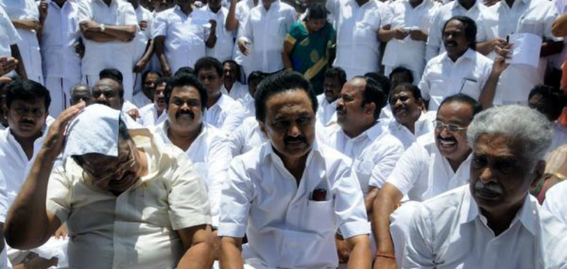 DMK Officials Protest, TN Assembly,Stalin Protest Outside TN Assembly,MLAsForSale,Madras High Court,CM K. Palaniswami