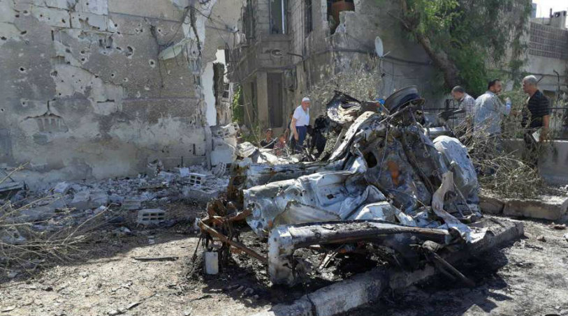 Bomb Blast in Syria,Bomb Blast in Syria 2017,Syria capital Damascus, Damascus Bomb Blast, jihadist attack