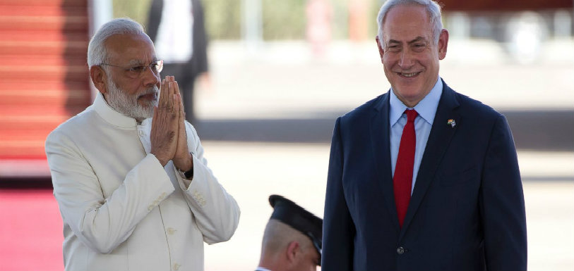 Israeli Prime Minister Benjamin Netanyahu,Modi visited Israel,Modi Israel trip,Aapka Swagat Hai Mere Dost,Netanyahu,Israeli Chrysanthemum as MODI,Modi red carpet reception