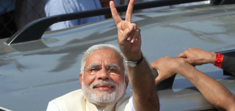 Modi Happy As BJP Leads In Gujarat and Himachal Pradesh Elections,Mango News,Latest Political News 2017,PM Narendra Modi Happy As BJP Leads in Gujarat Elections,Gujarat and Himachal Pradesh Assembly Polls Updates,Gujarat Election Results Live Updates,#GujaratVerdict,Himachal Pradesh Assembly Elections 2017,Gujarat Election Results Day
