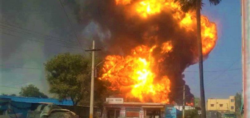 18 People Injured After Petrol Tanker Explodes In Medipally Village,Petrol Tanker Explodes in Hyderabad,Hyderabad Breaking News,Hyderabad Latest News,Breaking News on Telangana,Hyderabad Petrol Tanker Blast,Petrol Tanker Blast in Hyderabad,Petrol Tanker Explodes Massive Fire in Medipally Village