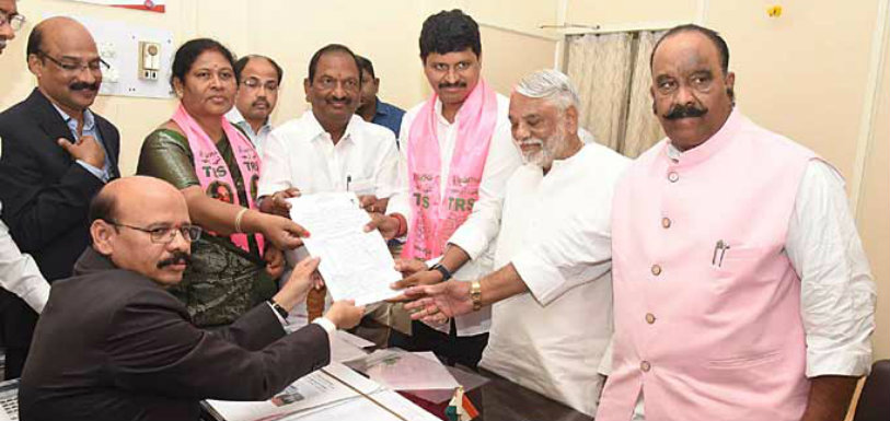 TRS Candidates File Nomination Papers,TRS Candidates Nomination Papers For Rajya Sabha Elections,Rajya Sabha Elections 2018,Politics News India,Breaking News Headlines,Latest News Live Updates,Mango News,TRS Candidates Nominations,Rajya Sabha Polls