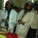 Osmania Hospital’s Doctors Wear Helmets, OGH roofs crumbling doctors treat patients in the open, Doctors at Osmania Hospital wore helmets, Mango News, Osmania Government Hospital Latest News, Osmania Hospital Staff And Patients Wearing Helmets, Hyderabad Osmania General Hospital roof falls, Osmania Hospital reconstruction