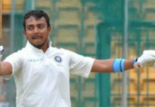 Prithvi Shaw Hits A Century In His Debut Test Match, #PrithviShaw, Mango News, Prithvi Shaw slams Test century on debut, Prithvi Shaw becomes youngest Indian to hit debut Test century, Prithvi Shaw Makes History, India vs West Indies Test Match Highlights, Prithvi Shaw Century Latest Update, Shaw hammers century on Test Debut