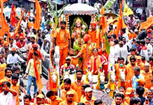 Telangana – Lakhs Of People Start Hanuman Procession Telangana – Lakhs Of People Start Hanuman Procession, #HanumanJayanti, Hanuman Jayanthi procession, Hanuman Shobha yatra route map, Hanuman Jayanti Shobha Yatra In Hyderabad, Hanuman Shobha Yatra Rally 2019, Mango News, Traffic restrictions in Hyderabad, Traffic diverted for Hanuman rally,