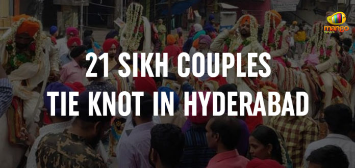 21 Sikh Couples Tie Knot In Hyderabad, mass marriage ceremony in Hyderabad, 21 Sikh couples marriage ceremony, Sikh couples mass marriage news, Mango News, Hyderabad mass weddings, 21 Sikh Couples Wedding News