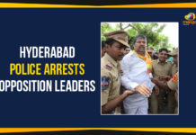 Hyderabad Police Arrests Opposition Leaders Hyderabad Police Arrests Opposition Leaders, Opposition tries to lay siege to Secretariat, Mango News, new Secretariat buildings Construction, heritage site Errum Manzil demolition, Opposition Leaders against demolition of old buildings, New Secretariat and Assembly Buildings Construction Case, protest against demolition of Assembly and Secretariat buildings