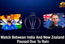 ICC World Cup 2019 – Match Between India And New Zealand Paused Match Between India And New Zealand Paused Due To Rain, India v New Zealand semi-final to resume, India vs New Zealand, ICC World Cup 2019 semifinal, India vs New Zealand Cricket World Cup 2019, World Cup 2019, Weather Updates for India vs New Zealand World Cup, Mango News