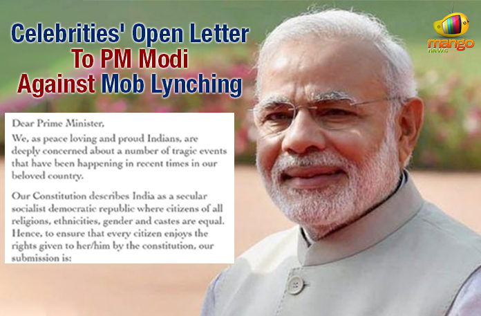 Celebrities Open Letter To PM Modi Against Mob Lynching, Celebs write to PM Modi on hate crime, intolerance letter by celebrities to PM Modi, celebs write open letter to PM, PM on mob violence, Amid rise in lynching cases, Mango News