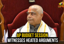AP Budget Session Witnesses Heated Argument AP Budget Session Witnesses Heated Arguments, Heated debate in AP budget session, Andhra Pradesh Assembly session, Mango News, AP Assembly heated discussions, Heated Arguments between YSRCP and TDP, AP Assembly Speaker Tamminen Sitaram, AP Budget session,