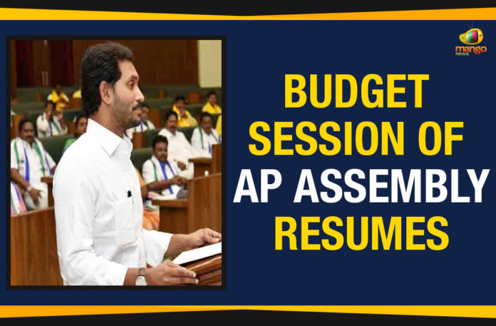 Budget Session Of AP Assembly Resumes, Assembly session resumes, AP Assembly resume budget session, Andhra Pradesh Budget session, Mango News, AP Assembly session, KIA Motors War in Assembly, AP Finance Minister Buggana Rajendranath Reddy, War Between TDP And YCP Over KIA Motors In AP Assembly