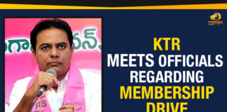 KTR To Meet Officials Regarding Membership Drive, KTR Latest News and Updates, Mango News, TRS Party Membership Drive, TRS membership enrollment, TRS State Executive Committee, KTR to review membership drive, TRS Chief KTR about Membership Drive,