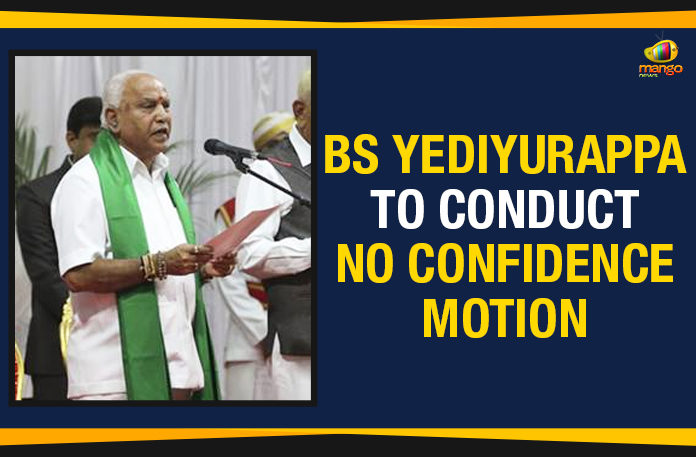 BS Yediyurappa To Conduct No Confidence Motion, BSY Calls for Trust Vote in Karnataka Assembly, Karnataka Assembly trust vote updates, Karnataka new Chief Minister, Yediyurappa Karnataka CM, Karnataka political crisis highlights, Mango News, BS Yediyurappa sworn in as Karnataka CM
