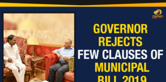 Governor Rejects Few Clauses Of Municipal Bill 2019, Governor Rejects Telangana New Municipal Bill, Governor Narasimhan raises objections on Municipal Act, Telangana Municipal Act passed in Assembly, Mango News, Telangana Gov seeks clarification on new municipal bill, Governor Narasimhan latest news