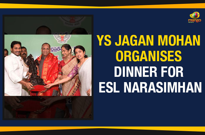 YS Jagan Mohan Organises Dinner For ESL Narasimhan, Jagan Ministers fete Governor E S L Narasimhan, Andhra CM Jagan Reddy Meets Governor ESL Narasimhan, Governor ESL Narasimhan farewell ceremony, All outgoing Andhra Pradesh governor, CM YS Jagan at Governor Narasimhan Farewell, Mango News, farewell dinner for Governor ESL Narasimhan