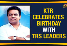 KTR Celebrates Birthday With TRS Leaders KTR Celebrates Birthday With TRS Leaders, TRS leaders celebrate KTR birthday, KTR launches #GiftASmile challenge, KTR Birthday initiative, TRS chief KT Rama Rao Birthday Celebrations, KCR Son KTR Journey, KTR Birthday Celebrations By TRS Leaders, Mango News