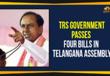 TRS Government Passes Four Bills In Telangana Assembly TRS Government Passes Four Bills In Telangana Assembly, Telangana Assembly passes 4 Bills, Telangana Panchayat raj bill, Regulation of age of Superannuation, Telangana municipal laws bill, Telangana state commission for debt relief, Telangana public employment, Mango News, Two Day Special Assembly Session Telangana