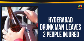 Hyderabad - Drunk Man Leaves 2 People Injured, Hyderabad Road Accident Today, Mango News, Hyderabad Latest Movie news and updates, Road Accident news Today, Drunk and Drive Cases in Hyderabad, Uppal Accident Latest News,