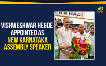 ABVP, breaking news, BS Yediyurappa, kannada news, Karnataka, karnataka assembly, Karnataka assembly speaker, Karnataka Latest News, Karnataka news, karnataka news speaker, karnataka politics, Krishna Reddy, Latest News, Mango News, Ramesh Kumar, speaker kageri, speaker vishweshwar hegde, Vishweshwar Hegde, Vishweshwar Hegde Appointed As New Karnataka Assembly Speaker, vishweshwar hegde kageri