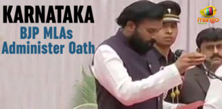 BJP MLAs Administer Oath, BS Yediyurappa the Chief Minister of Karnataka, Karnataka, Karnataka – BJP MLAs Administer Oath, Latest National Political News Today, Mango News, Members of the Legislative Assembly, Ministers of Karnataka, national political news, National Political News 2019, national political updates