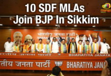 10 SDF MLAs Join BJP In Sikkim 10 SDF MLA joined the BJP in Sikkim, 10 SDF MLAs Join BJP, 10 SDF MLAs Join BJP In Sikkim, Bharatiya Janata Party, BJP in Sikkim, Mango News, National Politics, Political Updates, Ram Madhav, SDF, SDF joined the BJP in Sikkim, SDF Party, Sikkim Democratic Front, Sikkim Krantikari Morcha, SKM