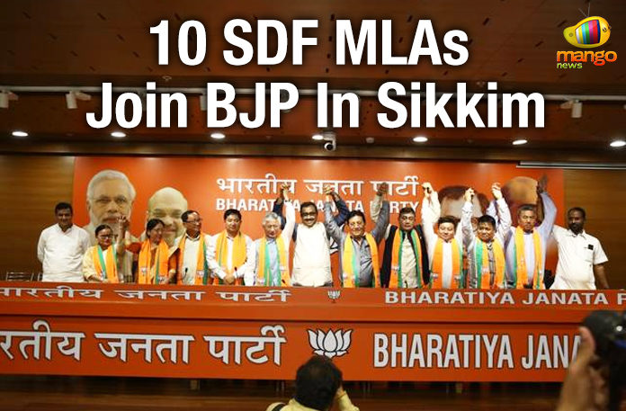 10 SDF MLA joined the BJP in Sikkim, 10 SDF MLAs Join BJP, 10 SDF MLAs Join BJP In Sikkim, Bharatiya Janata Party, BJP in Sikkim, Mango News, National Politics, Political Updates, Ram Madhav, SDF, SDF joined the BJP in Sikkim, SDF Party, Sikkim Democratic Front, Sikkim Krantikari Morcha, SKM