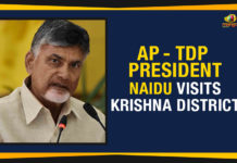 AP – TDP President Naidu Visits Krishna District, AP Political News 2019, Chandrababu Naidu about the drone incident, Chandrababu Naidu drone incident, flood affected areas in Krishna district, heavy floods hit houses in Krishna and Guntur districts, Mango News, President of the Telugu Desam Party, TDP President Chandrababu Naidu Visits Krishna District, TDP President Naidu Visits Krishna District