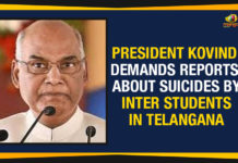 Telangana – President Kovind Demands Reports About Suicides By Inter Students Mango News, President Kovind Demands Reports About Suicides, President Kovind Demands Reports About Suicides By Inter Students, President of India, Ram Nath Kovind, Reports About Suicides By Inter Students, Suicides By Inter Students, Telangana, Telangana – President Kovind Demands Reports About Suicides By Inter Students, Telangana Inter Results 2019, Telangana Inter Results Issue, Telangana Political News