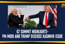 G7 Summit Highlights- PM Modi And Trump Discuss Kashmir Issue Amazon rainforest fire, G7 Summit Highlights, G7 Summit Highlights- PM Modi And Trump Discuss Kashmir Issue, Group of Seven Summit, international news 2019, International News Latest, international News today, Latest International news, Latest International News Headlines, latest international news updates, Mango News, PM Modi And Trump Discuss Kashmir Issue, PM Modi Meets Trump, Prime Minister Narendra Modi