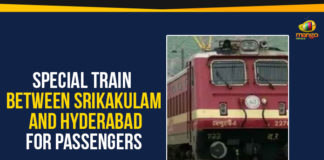 Duvvada, Hyderabad, Mango News, railway news, South zone railways, Special Train Between Srikakulam, Special Train Between Srikakulam And Hyd, Special Train Between Srikakulam And Hyderabad, Special Train Between Srikakulam And Hyderabad For Passengers, srikakulam, Srikakulam And Hyderabad, Train 07025 Srikakulam-Hyderabad