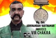 Abhinandan, Abhinandan Varthaman, Abhinandan Varthaman Awarded Vir Chakra, Abhinandan Varthaman to be conferred with Vir Chakra Award, IAF Commander Abhinandan Varthaman, IAF Wing Commander Abhinandan Varthaman, Mango News, Varthaman, Vir Chakra Award, Wg Cdr Abhinandan Varthaman Awarded Vir Chakra, Wing Commander Abhinandan, Wing Commander Abhinandan Varthaman