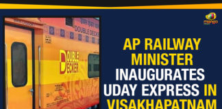 Ap Political Live Updates 2019, AP Political News, AP Political Updates, AP Political Updates 2019, AP Railway Minister Inaugurates Uday Express, AP Railway Minister Inaugurates Uday Express In Visakhapatnam, India First Business Class Double Decker Express Train, Latest Breaking News, Mango News, UDAY Double Decker Express Rail, UDAY Double Decker Express Rail Latest Updates, UDAY Double Decker Express Rail Started, UDAY Express Double Decker Train, Uday Express In Visakhapatnam