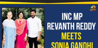 Congress President Sonia Gandhi, INC MP Revanth Reddy Meets Sonia Gandhi, Mango News, MP Revanth Reddy Family with Sonia Gandhi, MP Revanth Reddy Latest News, MP Revanth Reddy Meets Sonia Gandhi, MP Revanth Reddy Meets Sonia Gandhi Along with Family, Political Breaking News 2019, Revanth Reddy Family Meets Congress Chief Sonia Gandhi, Revanth Reddy Meets Sonia Gandhi