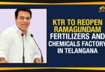 KTR To Reopen Ramagundam Fertilizers And Chemicals Factory In Telangana Information Technology Electronics and Communications Minister, K T Rama Rao, KTR To Reopen Ramagundam Fertilizers And Chemicals Factory, KTR To Reopen Ramagundam Fertilizers And Chemicals Factory In Telangana, Municipal Administration and Urban Development Minister, Political Updates 2019, Ramagundam Fertilizers And Chemicals Factory, Reopen Ramagundam Fertilizers And Chemicals Factory In Telangana, Telangana, Telangana Breaking News, Telangana Political Live Updates, Telangana Political Updates, Telangana Political Updates 2019