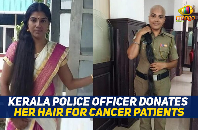 2019 Latest Breaking News, Aparna Lavakumar, breaking news, cancer patients, Kerala Police Donates Her Hair For Cancer Patients, Kerala Police Officer Donates Her Hair For Cancer Patients, Latest Political Breaking News, Mango News, National News Headlines Today, national news updates 2019, National Political News 2019, Police Officer Donates Her Hair For Cancer Patients, senior police officer in Kerala