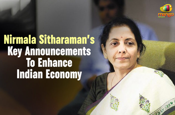 Finance Department of India, Key Announcements To Enhance Indian Economy, Latest Political Breaking News, Mango News, National News Headlines Today, national news updates 2019, National Political News 2019, Nirmala Sitharaman, Nirmala Sitharaman Key Announcements To Enhance Indian Economy, the Finance Minister of India