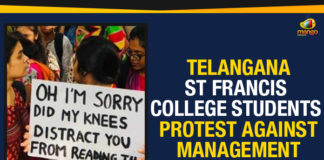 Begumpet St Francis College Students Protest, Begumpet St Francis College Students Protest Against Management, Mango News, St Francis College Students, St Francis College Students Protest, St Francis College Students Protest Against Management, Telangana Breaking News, Telangana St Francis College Students Protest Against Management