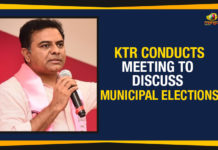 KTR Conducts Meeting To Discuss Municipal Elections Electronics and Communication Minister, KTR Conducts Meeting On Municipal Elections, KTR Conducts Meeting To Discuss Municipal Elections, Mango News, Municipal Administration and Urban Development and Information Technology, Municipal Administration and Urban Development Minister, Political Updates 2019, Telangana, Telangana Breaking News, Telangana Political Live Updates, Telangana Political Updates, Telangana Political Updates 2019