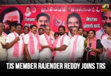 Latest Telangana Breaking News, latest Telangana news 2019, Palamuru Rangareddy Lift Irrigation, Rajender Reddy Joins TRS, Rajender Reddy Joins TRS Party, Telangana Jana Samithi, Telangana Political Live Updates, Telangana Political Updates, Telangana Political Updates 2019, Telangana Rashtra Samithi, TJS Member Rajender Reddy, TJS Member Rajender Reddy Joins TRS, TJS Member Rajender Reddy Joins TRS Party