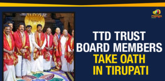 Ap Political Live Updates 2019, AP Political News, AP Political Updates, AP Political Updates 2019, Mango News, Tirumala Srivari Temple in Tirupati, Tirumala Tirupati Devasthanam, Tirumala Tirupati Devasthanams Trust Board, Trust Board Members Take Oath In Tirupati, TTD Trust Board, TTD Trust Board Members Take Oath, TTD Trust Board Members Take Oath In Tirupati, uvajana Sramika Rythu Congress Party