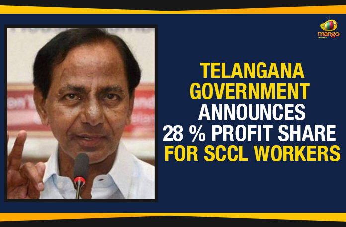 Government Announces 28 % Profit Share For SCCL Workers, KCR Announces 28 % Profit Share For SCCL Workers, Mango News, Political Updates 2019, Singareni Collieries Company Limited, Telangana, Telangana Breaking News, Telangana Government Announces 28 % Profit Share, Telangana Government Announces 28 % Profit Share For SCCL Workers, Telangana Political Live Updates, Telangana Political Updates, Telangana Political Updates 2019
