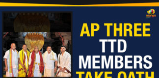 AP – Three TTD Members Take Oath, Ap Political Live Updates 2019, AP Political News, AP Political Updates, AP Political Updates 2019, Bangaru Vakili in the Tirumala Temple, Mango News, Three newly appointed members of the Tirumala Tirupati Devasthanams, Three TTD Members Take Oath, Tirumala Tirupati Devasthanams, Tirumala Tirupati Devasthanams Latest News