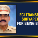ECI Transfers Suryapet SP, ECI Transfers Suryapet SP For Being Biased, Election Commission of India, Huzurnagar bypoll, Huzurnagar Bypoll latest updates, Mango News, Political Updates 2019, Superintendent of Police of Suryapet district, Telangana, Telangana Breaking News, Telangana Political Live Updates, Telangana Political Updates, Telangana Political Updates 2019, Telangana Rashtra Samithi