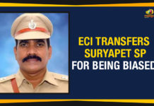 ECI Transfers Suryapet SP For Being Biased ECI Transfers Suryapet SP, ECI Transfers Suryapet SP For Being Biased, Election Commission of India, Huzurnagar bypoll, Huzurnagar Bypoll latest updates, Mango News, Political Updates 2019, Superintendent of Police of Suryapet district, Telangana, Telangana Breaking News, Telangana Political Live Updates, Telangana Political Updates, Telangana Political Updates 2019, Telangana Rashtra Samithi