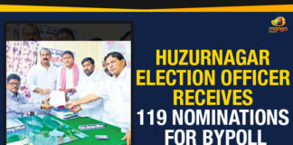 Huzurnagar Election Officer Receives 119 Nominations For Bypoll Election Officer Receives 119 Nominations For Bypoll In Huzurnagar, Huzurnagar Assembly Bypoll, Huzurnagar Assembly constituency bypoll, Huzurnagar Bypoll latest updates, Huzurnagar constituency bypoll, Huzurnagar Election Officer Receives 119 Nominations, Huzurnagar Election Officer Receives 119 Nominations For Bypoll, Mango News, Political Updates 2019, Telangana, Telangana Breaking News, Telangana Political Live Updates, Telangana Political Updates, Telangana Political Updates 2019