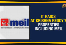 IT Officials Conducted Raids At Megha Krishna Reddy House And Offices, IT Raids At Krishna Reddy’s Properties, IT Raids At Krishna Reddy’s Properties Including MEIL, IT Raids At Megha Krishna Reddy House And Offices, Mango News, Megha Engineering and Infrastructures Limited, Political Updates 2019, Telangana, Telangana Breaking News, Telangana Political Live Updates, Telangana Political Updates, Telangana Political Updates 2019, Yuvajana Sramika Rythu Congress Party