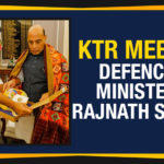 Defense Minister Rajnath Singh, KTR Meets Defense Minister Rajnath Singh, KTR Meets Defense Minister Rajnath Singh In Delhi, KTR Meets Minister Rajnath Singh In Delhi, KTR Meets Rajnath Singh In Delhi, Mango News, Political Updates 2019, Telangana, Telangana Breaking News, Telangana Political Live Updates, Telangana Political Updates, Telangana