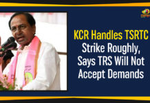 KCR Dismisses 48660 Employees Of TSRTC, KCR Handles TSRTC Strike Roughly Says TRS Will Not Accept Demands, Mango News, Political Updates 2019, Telangana, Telangana Breaking News, Telangana Political Live Updates, Telangana Political Updates, Telangana Political Updates 2019, Telangana State Road Transport Corporation, TSRTC and Transport department officials, TSRTC Latest Political Updates